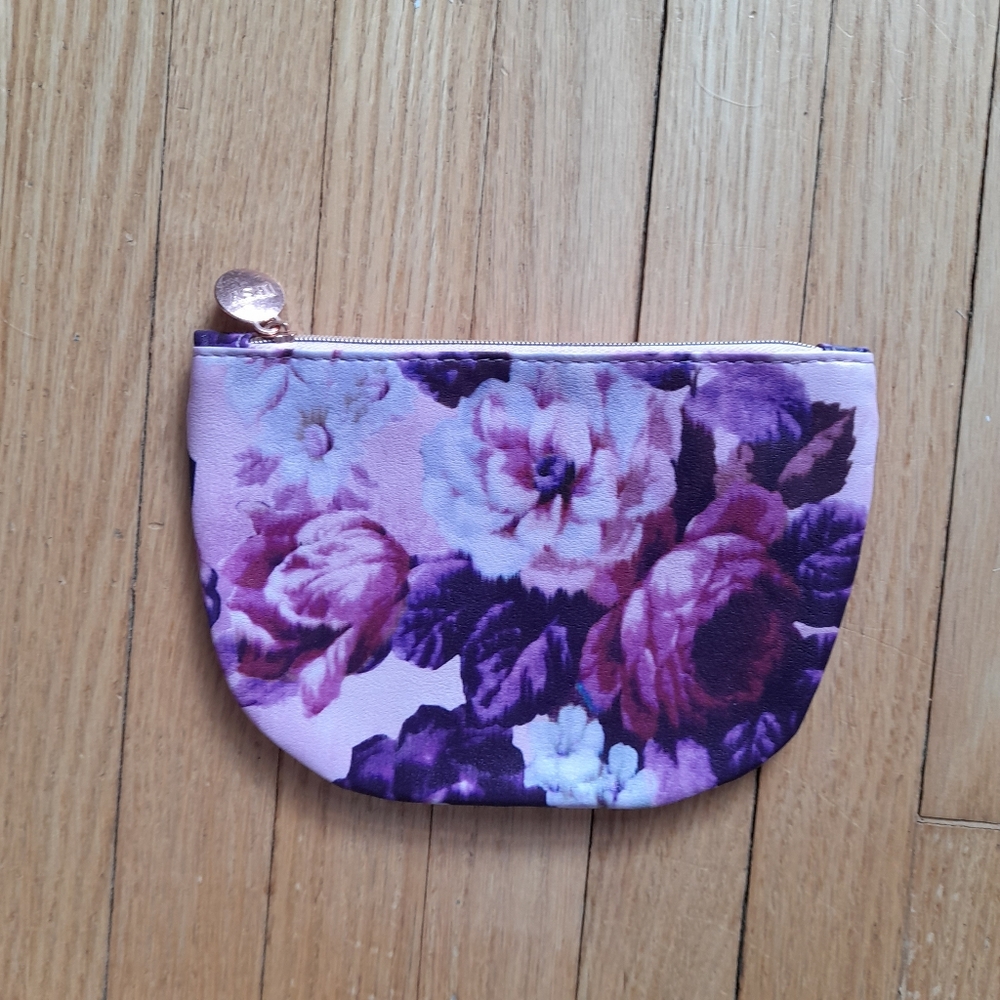 Floral Pink and Purple Women's Cosmetic Bag